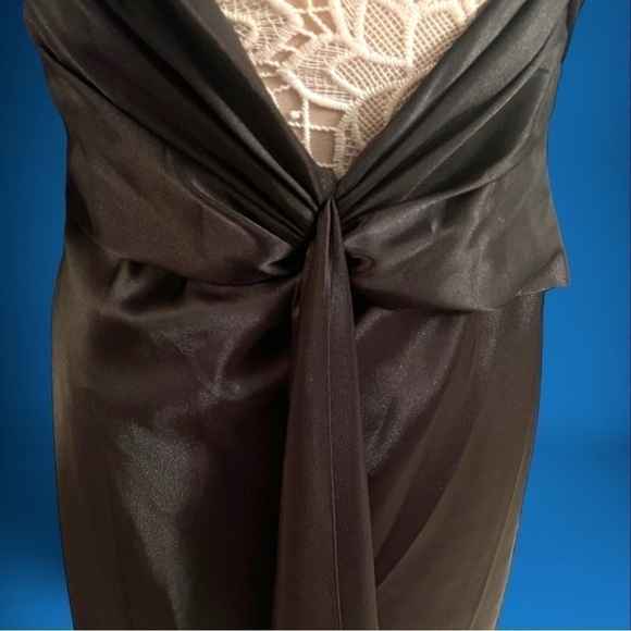 SUPER sexy élégant black satin evening gown - Picture 8 of 17